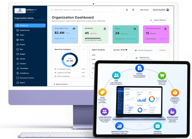 SOREX ERP Enterprise Dashboard