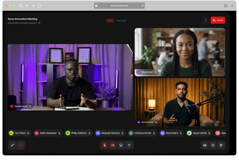 Sorex Meet Video Call Mockup